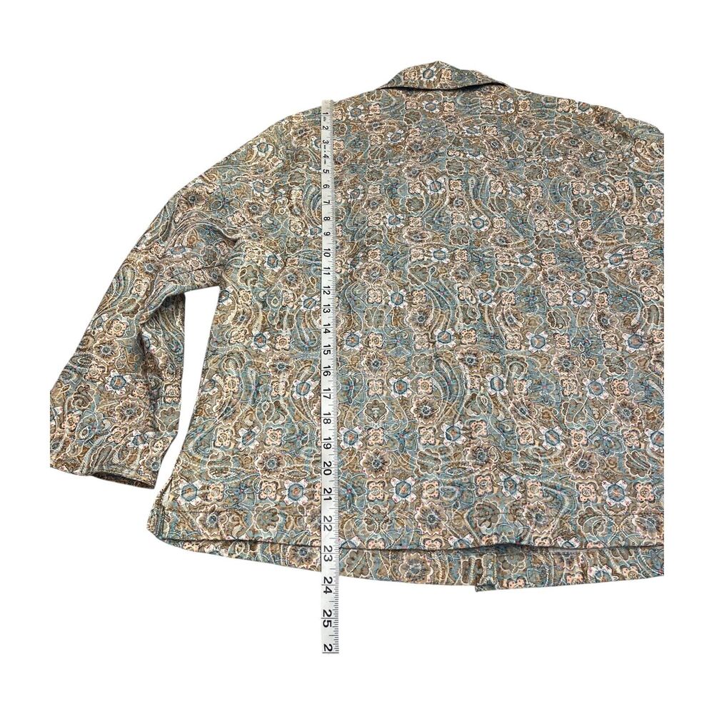 Rebecca Malone Jacket Women's Multi Paisley Print Cotton Stretch Button Front - Picture 5 of 8